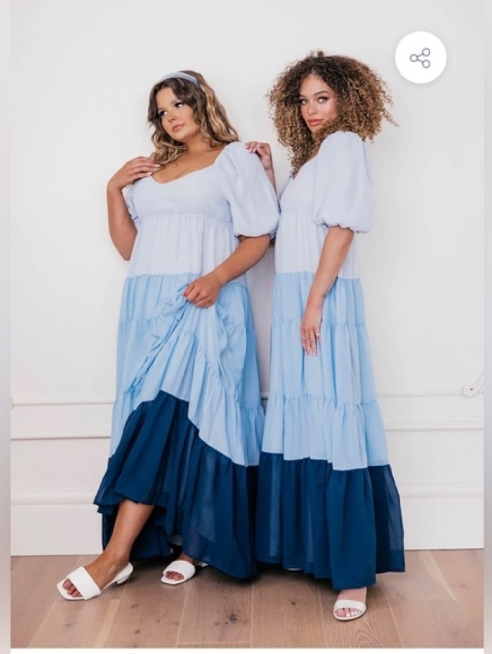 Jessakae Tiered Maxi Colorblock Whimsical Garden Party Luna Blue Dress - Picture 2 of 7